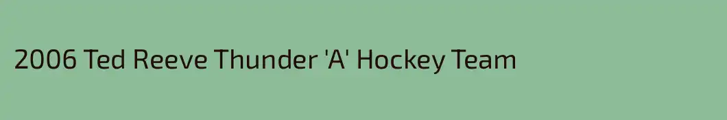2006 Ted Reeve Thunder 'A' Hockey Team